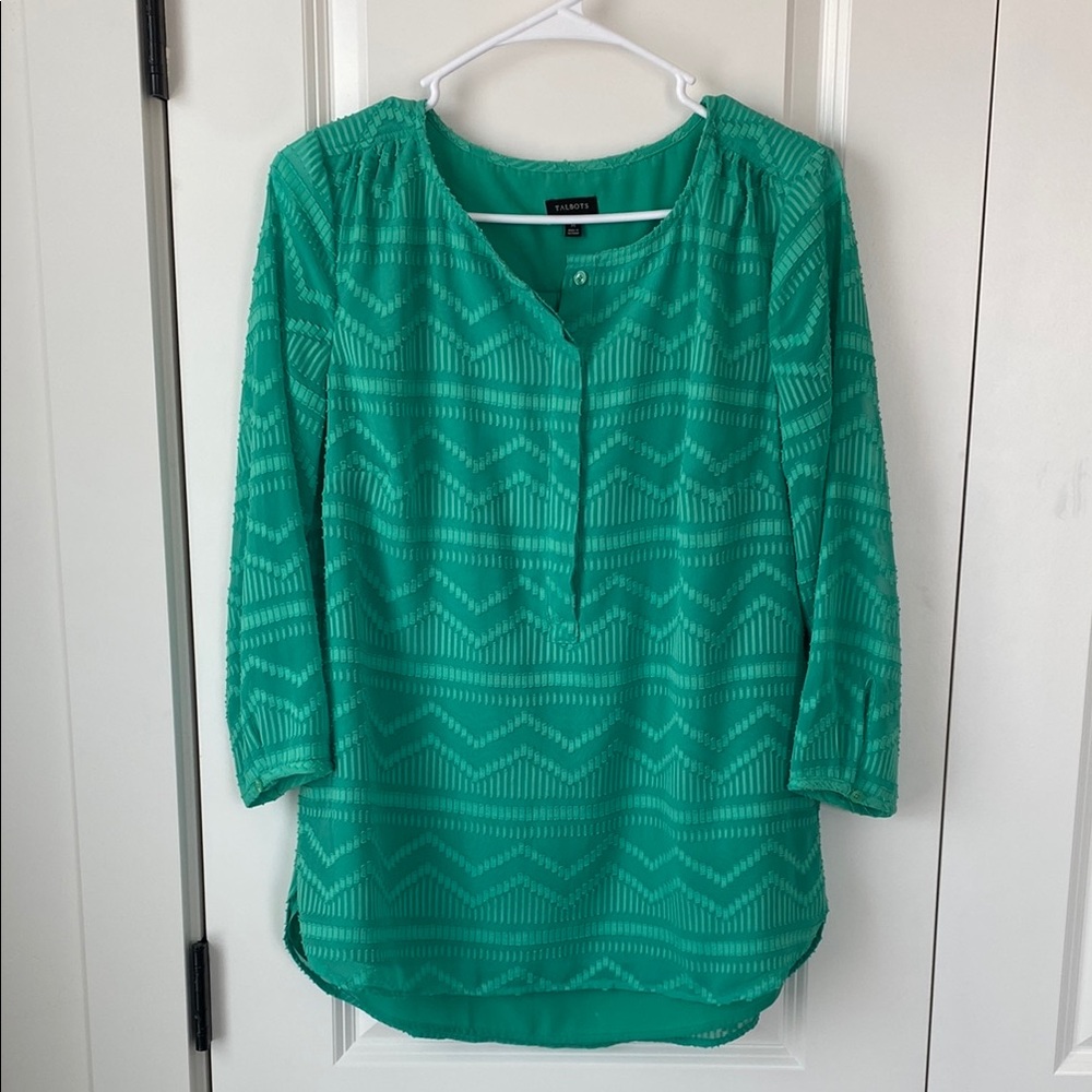 Talbots Vibrant Green Blouse